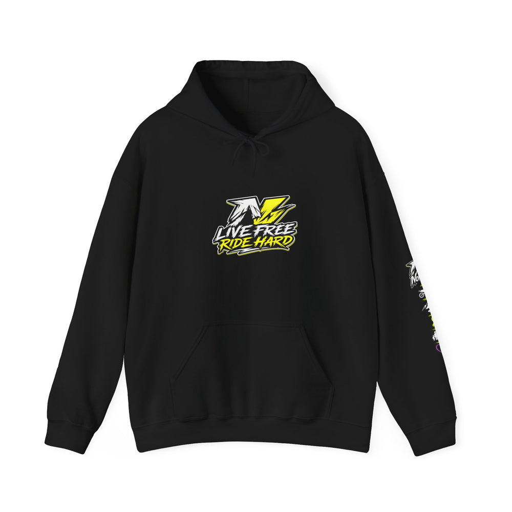 NoNameWorkz "Live Free. Ride Hard." Premium Graphic Hoodie | Mental Health & Motocross Streetwear