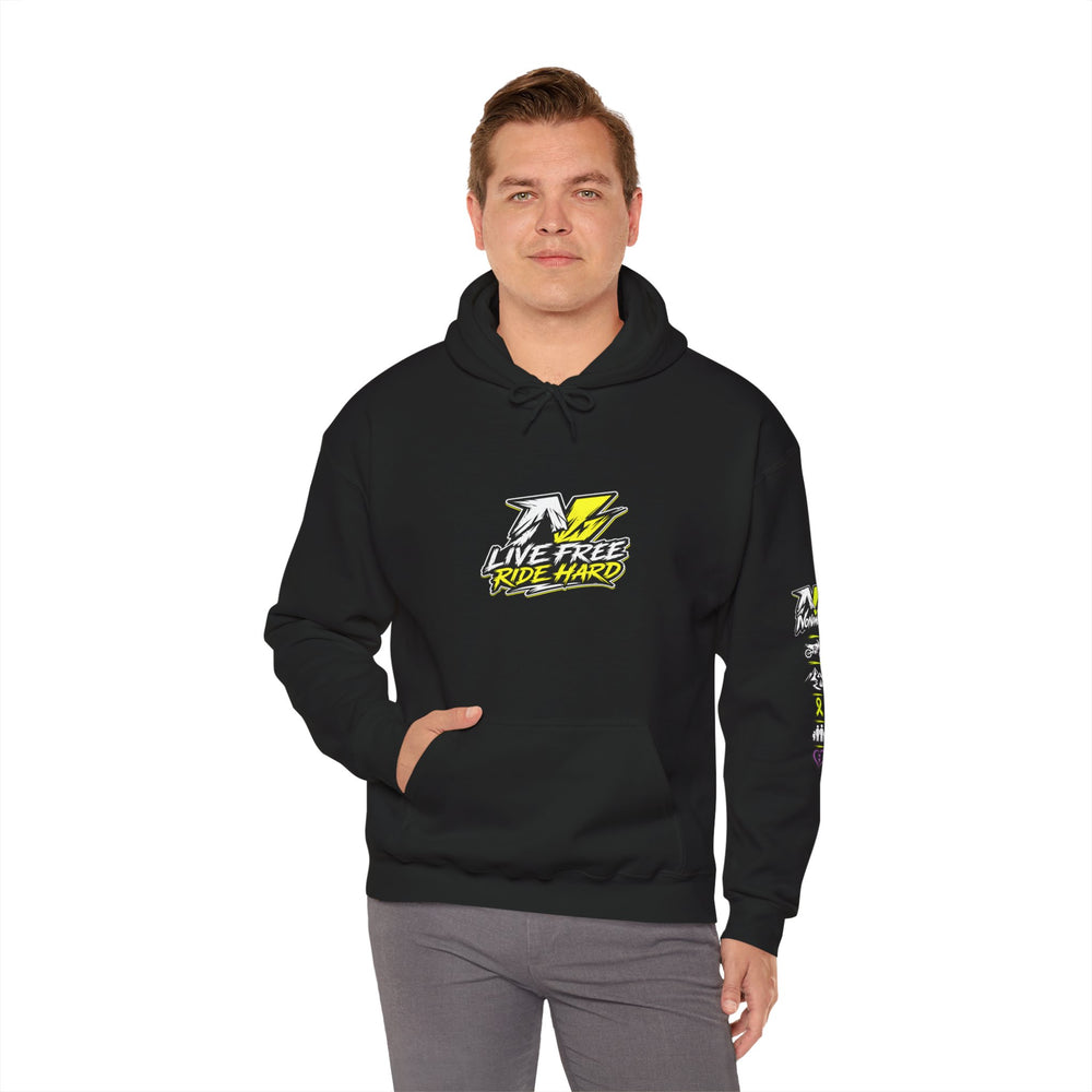 NoNameWorkz "Live Free. Ride Hard." Premium Graphic Hoodie | Mental Health & Motocross Streetwear