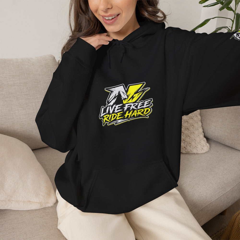 NoNameWorkz "Live Free. Ride Hard." Premium Graphic Hoodie | Mental Health & Motocross Streetwear